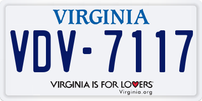 VA license plate VDV7117