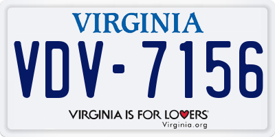 VA license plate VDV7156