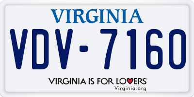 VA license plate VDV7160