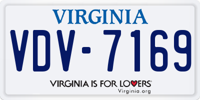 VA license plate VDV7169
