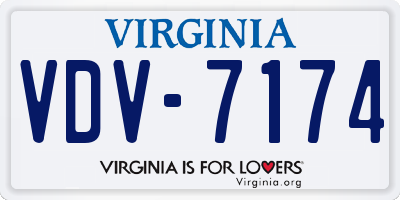 VA license plate VDV7174