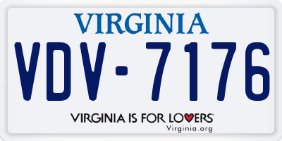 VA license plate VDV7176