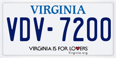 VA license plate VDV7200