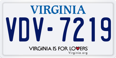VA license plate VDV7219