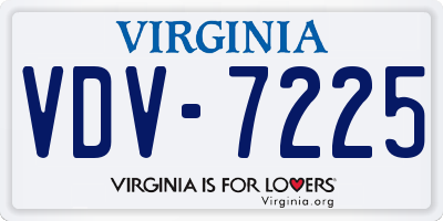 VA license plate VDV7225