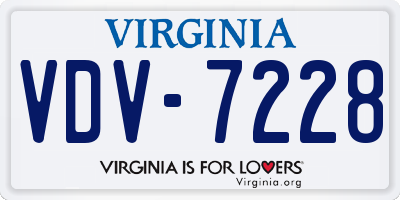 VA license plate VDV7228