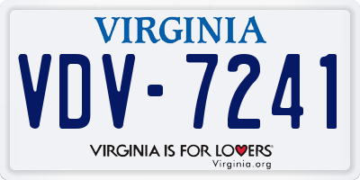 VA license plate VDV7241