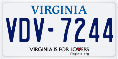 VA license plate VDV7244