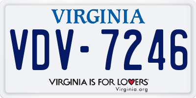 VA license plate VDV7246