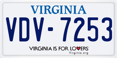 VA license plate VDV7253