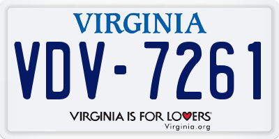 VA license plate VDV7261
