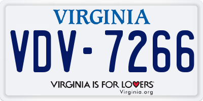 VA license plate VDV7266