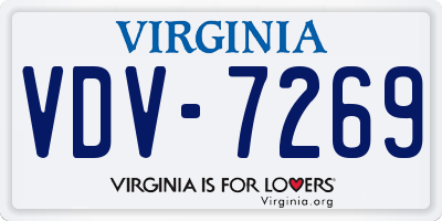 VA license plate VDV7269