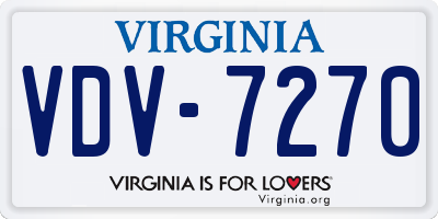 VA license plate VDV7270