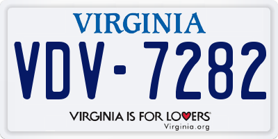 VA license plate VDV7282