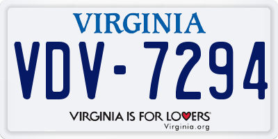 VA license plate VDV7294