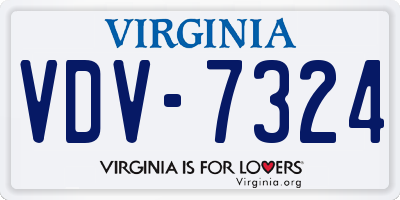 VA license plate VDV7324