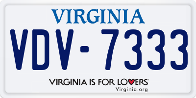 VA license plate VDV7333