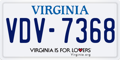VA license plate VDV7368