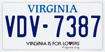 VA license plate VDV7387