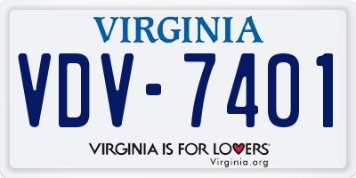 VA license plate VDV7401