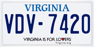 VA license plate VDV7420