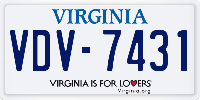 VA license plate VDV7431