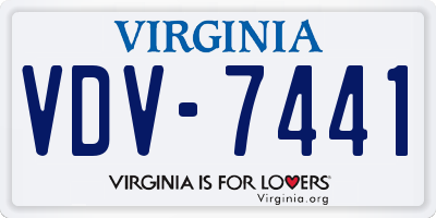 VA license plate VDV7441
