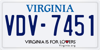 VA license plate VDV7451