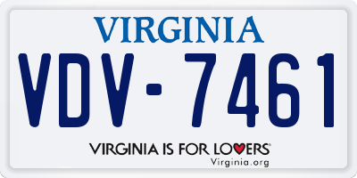 VA license plate VDV7461