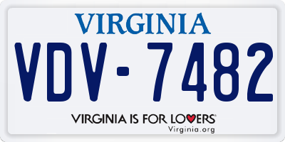VA license plate VDV7482