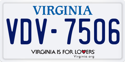 VA license plate VDV7506