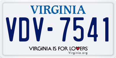 VA license plate VDV7541