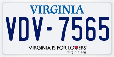VA license plate VDV7565