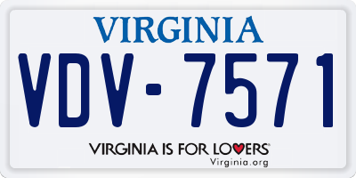 VA license plate VDV7571