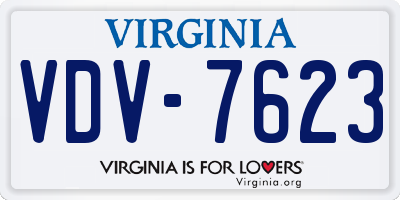 VA license plate VDV7623