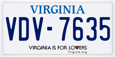 VA license plate VDV7635