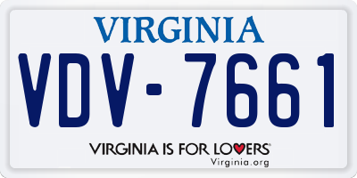 VA license plate VDV7661