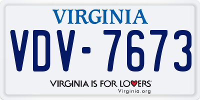 VA license plate VDV7673