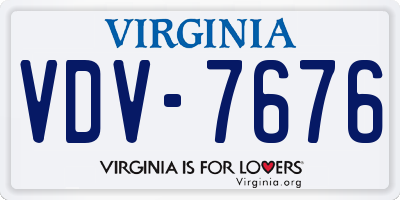 VA license plate VDV7676