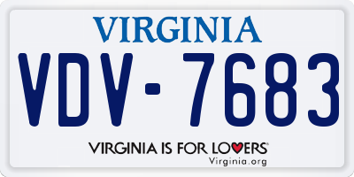 VA license plate VDV7683