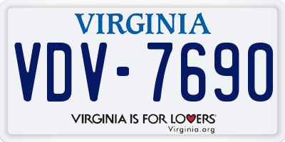 VA license plate VDV7690