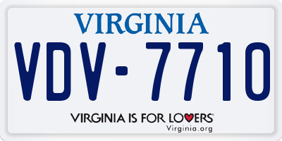 VA license plate VDV7710