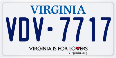 VA license plate VDV7717