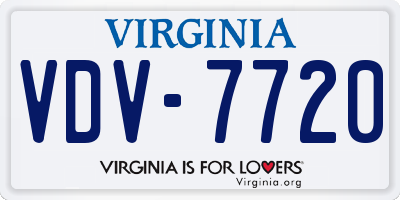 VA license plate VDV7720