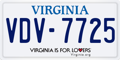 VA license plate VDV7725