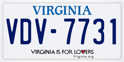 VA license plate VDV7731
