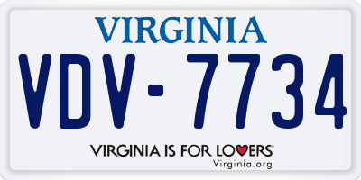 VA license plate VDV7734