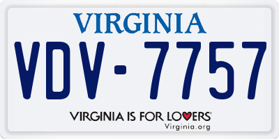 VA license plate VDV7757