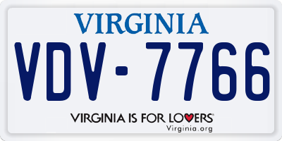 VA license plate VDV7766